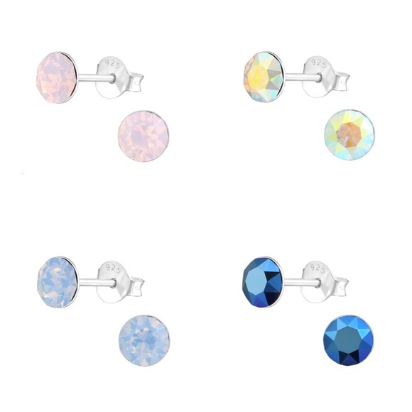 925 Sterling Silver Swarovski Crystal Earrings - Picture 2 of 8